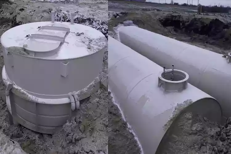 Установка пожарных резервуаров с насосной станцией