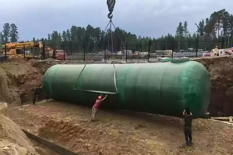 Монтаж резервуара аварийного сброса нефти