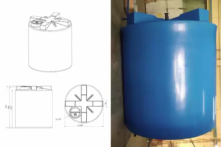 Накопительный бак для воды с поплавком